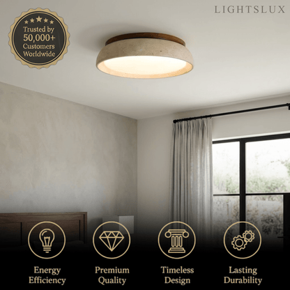 Strata Minimalist Travertine Ceiling Light 