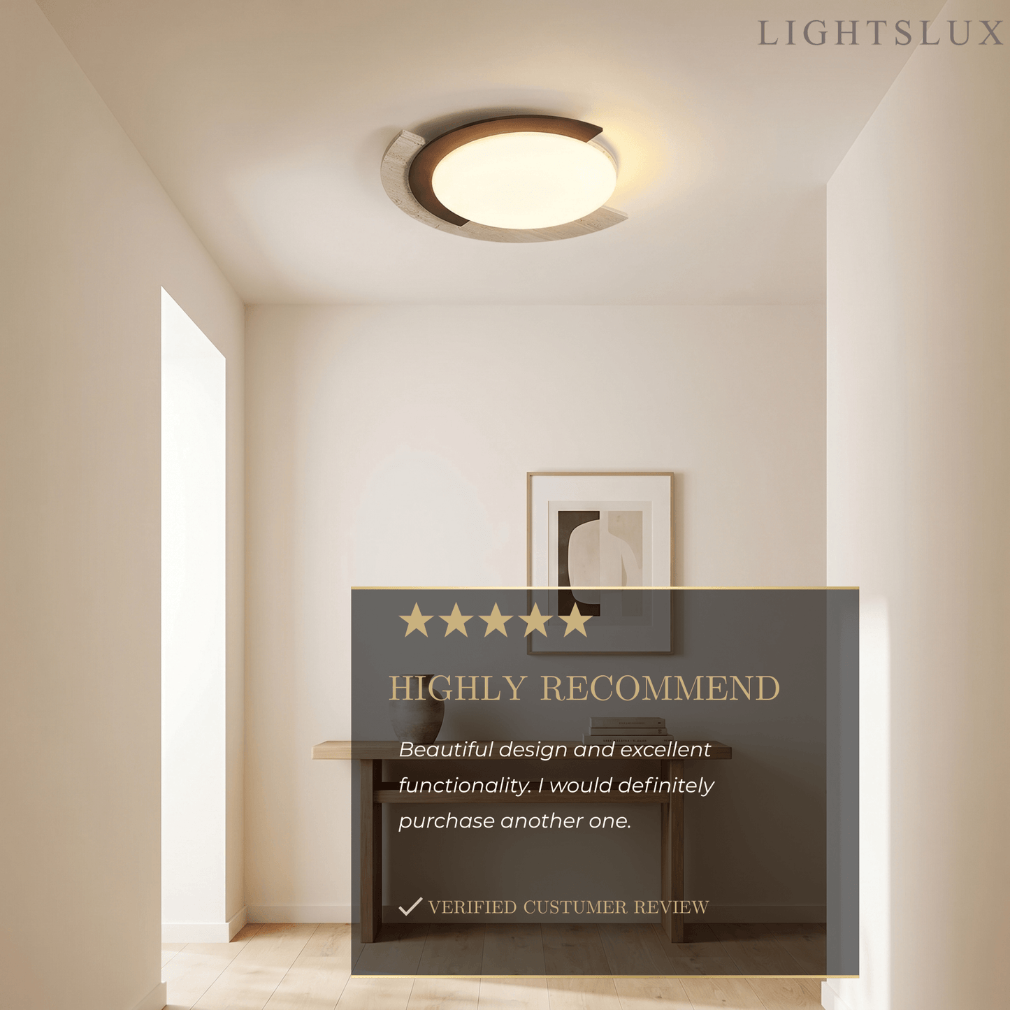 Strata Natural Travertine Ceiling Light