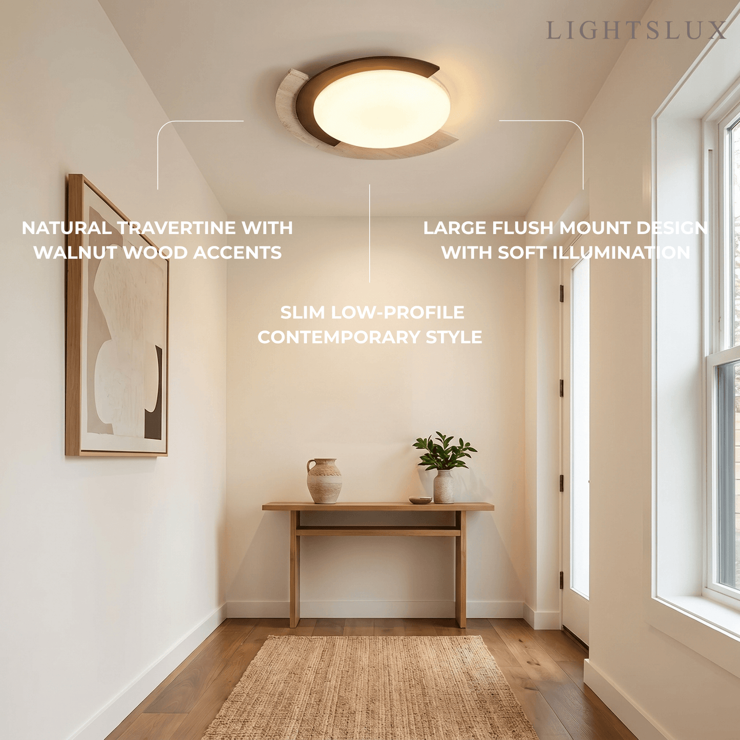 Strata Natural Travertine Ceiling Light