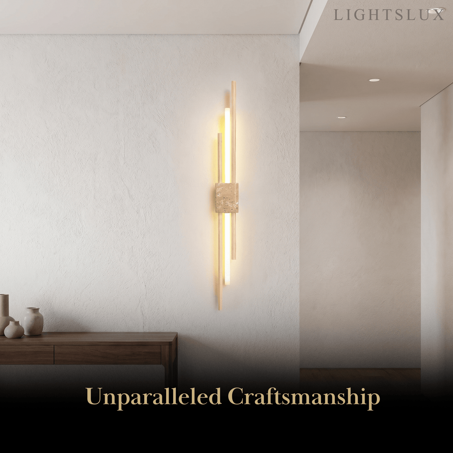 Strata Minimalist Travertine Wall Light