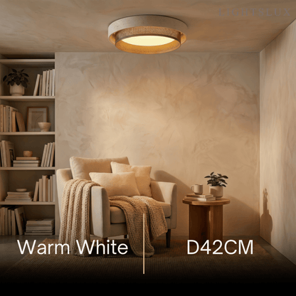 Strata Modern Minimalist Ceiling Light – Yellow Travertine