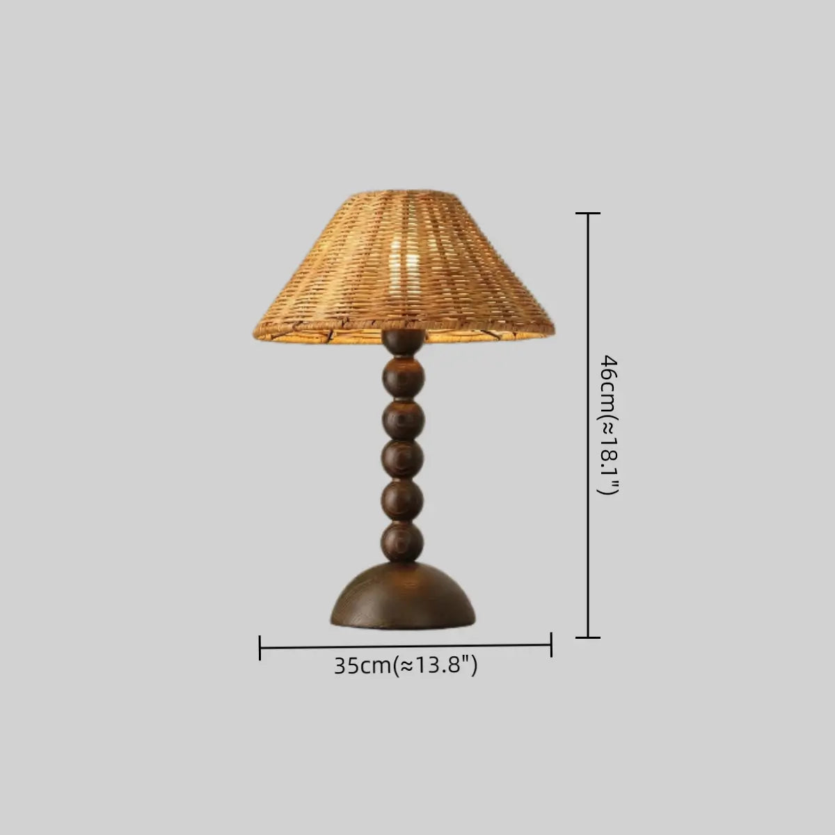 Bamburo Vintage Natural Wood & Rattan Table Lamp