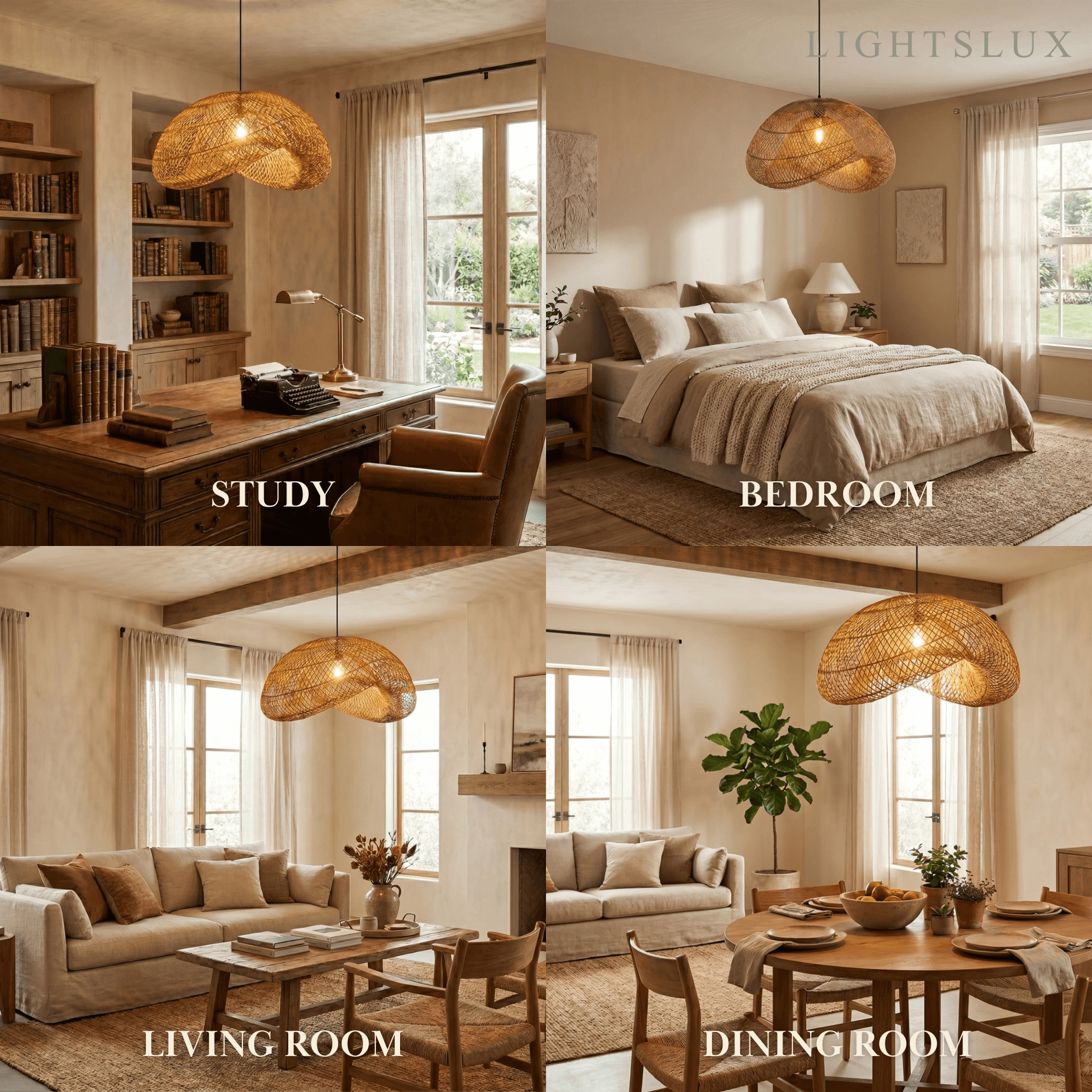 Bamburo Natural Rattan Pendant Light