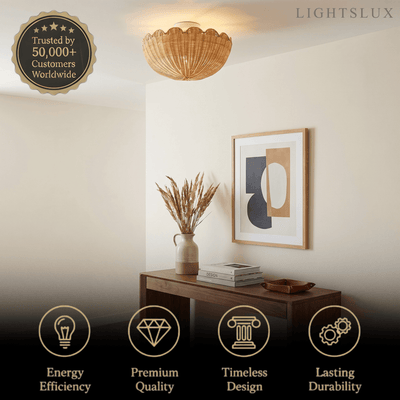 Natural Rattan Ceiling Light