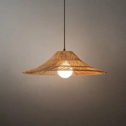 Bamburo Natural Rattan Pendant Light -- Natural Rattan for Bedroom Dining Room Living Room
