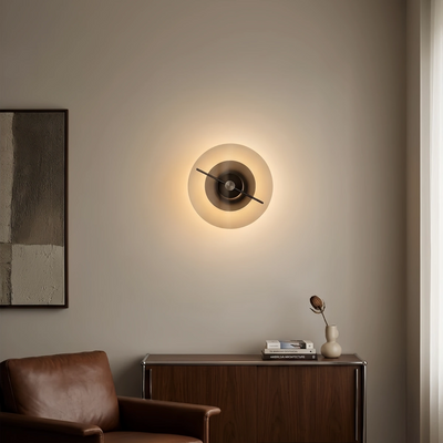 Vetro Modern Wall Lamp -- Glass and Carbon Steel with Rotating Shade for Living Room Bedroom