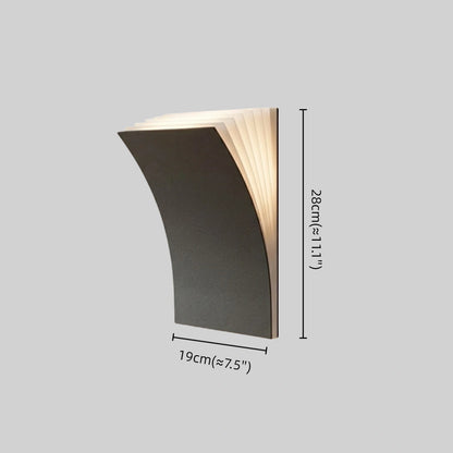 Vivara Nordic Minimalist Wall Lamp -- Curved Aluminum Book Pages in Black or White for Living Room Study