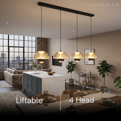 Velora Artistic Pendant Light -- Iron & Aluminum with Acrylic Shade, Pearl Black for Bedroom Dining Room