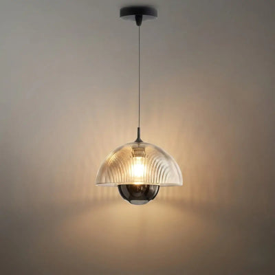 Velora Artistic Pendant Light -- Iron & Aluminum with Acrylic Shade, Pearl Black for Bedroom Dining Room