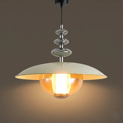 Irondale Vintage French Cream Ceiling Light -- Glass & Iron for Hallway