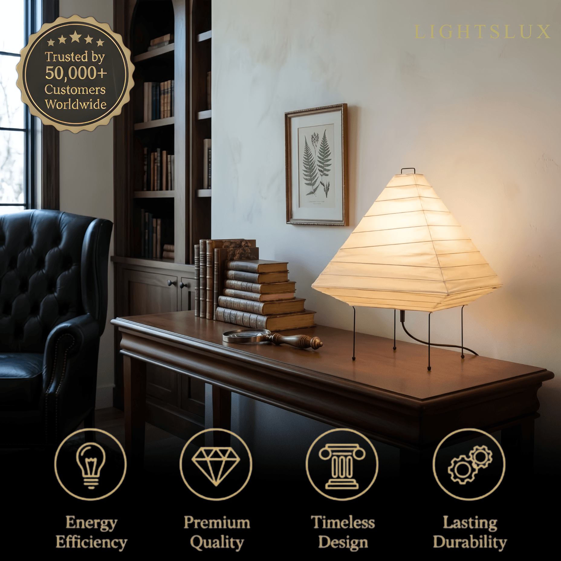 Japanese Lantern Table Lamp--White Paper Bedside Light for Home