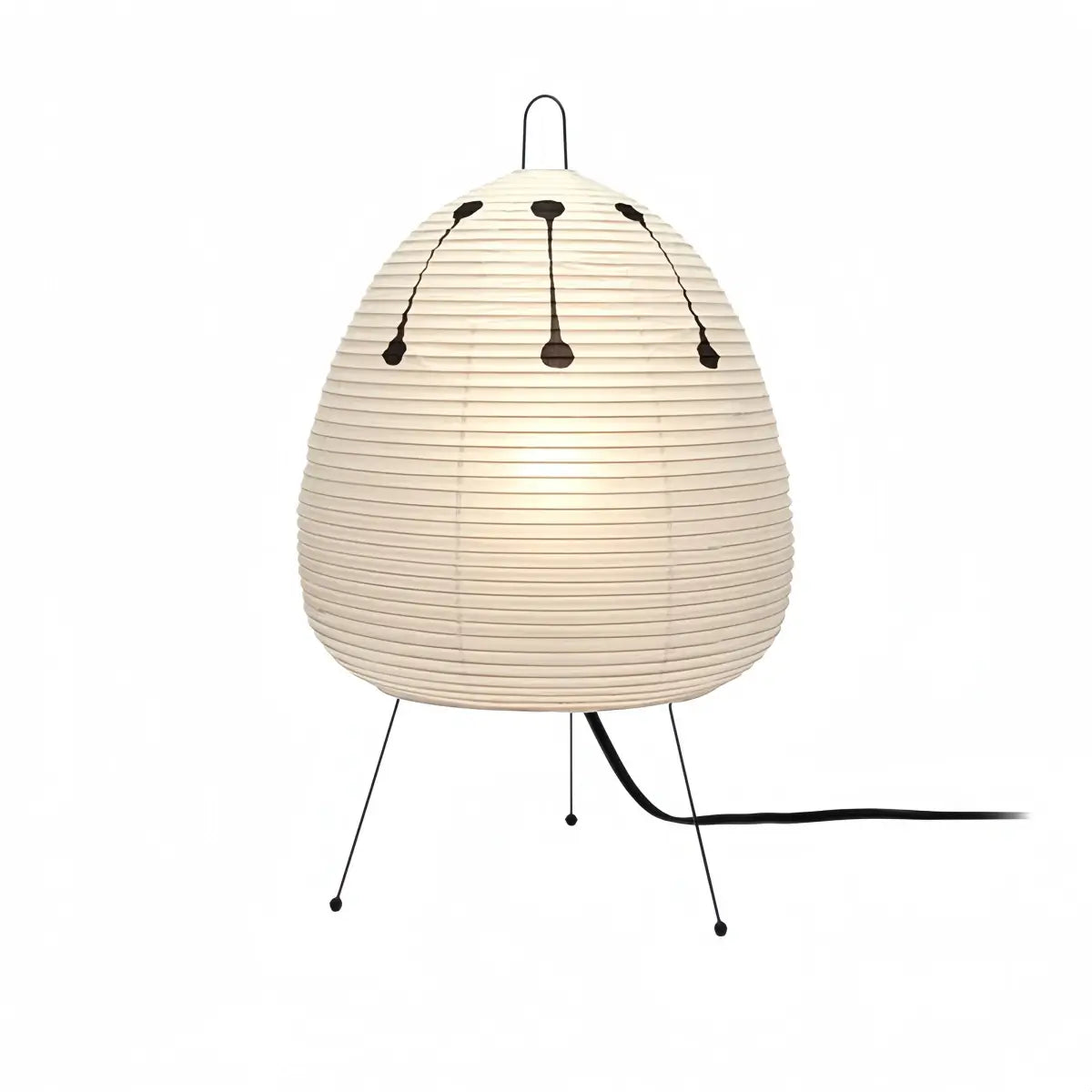 Zenno  Wabi-Sabi Oval Rice Paper Table Lamp--Tripod Ambient Light for Bedroom