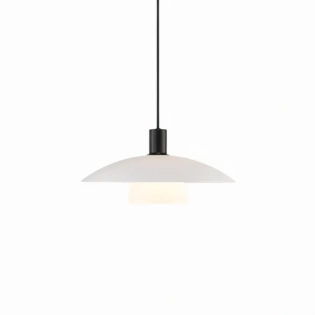 Vetro Minimalist Glass Pendant Lamp -- Black/White Metal for Dining Room