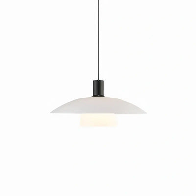 Vetro Minimalist Glass Pendant Lamp -- Black/White Metal for Dining Room