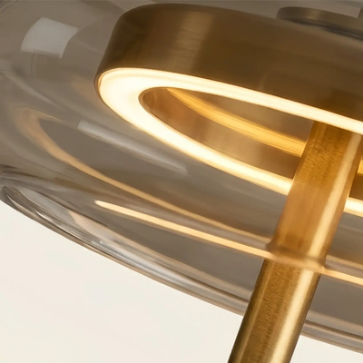 Vetro Table Lamp -- Glass Wood Brass for Living Room