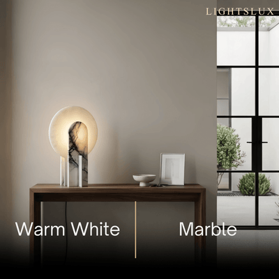 Irondale Industrial Table Lamp -- Aluminum or Marble for Bedroom