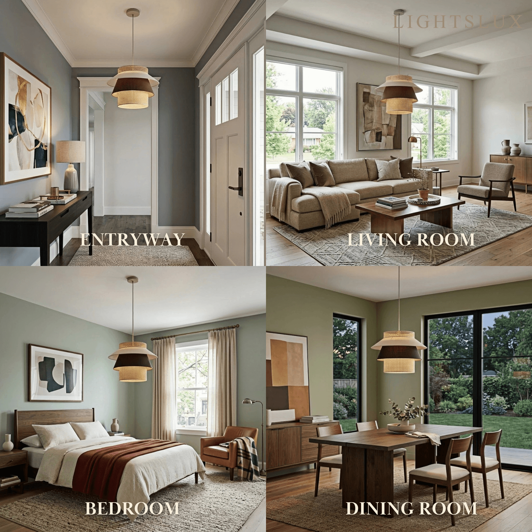 Bamburo Farmhouse Cylinder Pendant Lamp