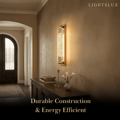Luxury Wall Lamp – Gold Crystal Rectangular Bedroom