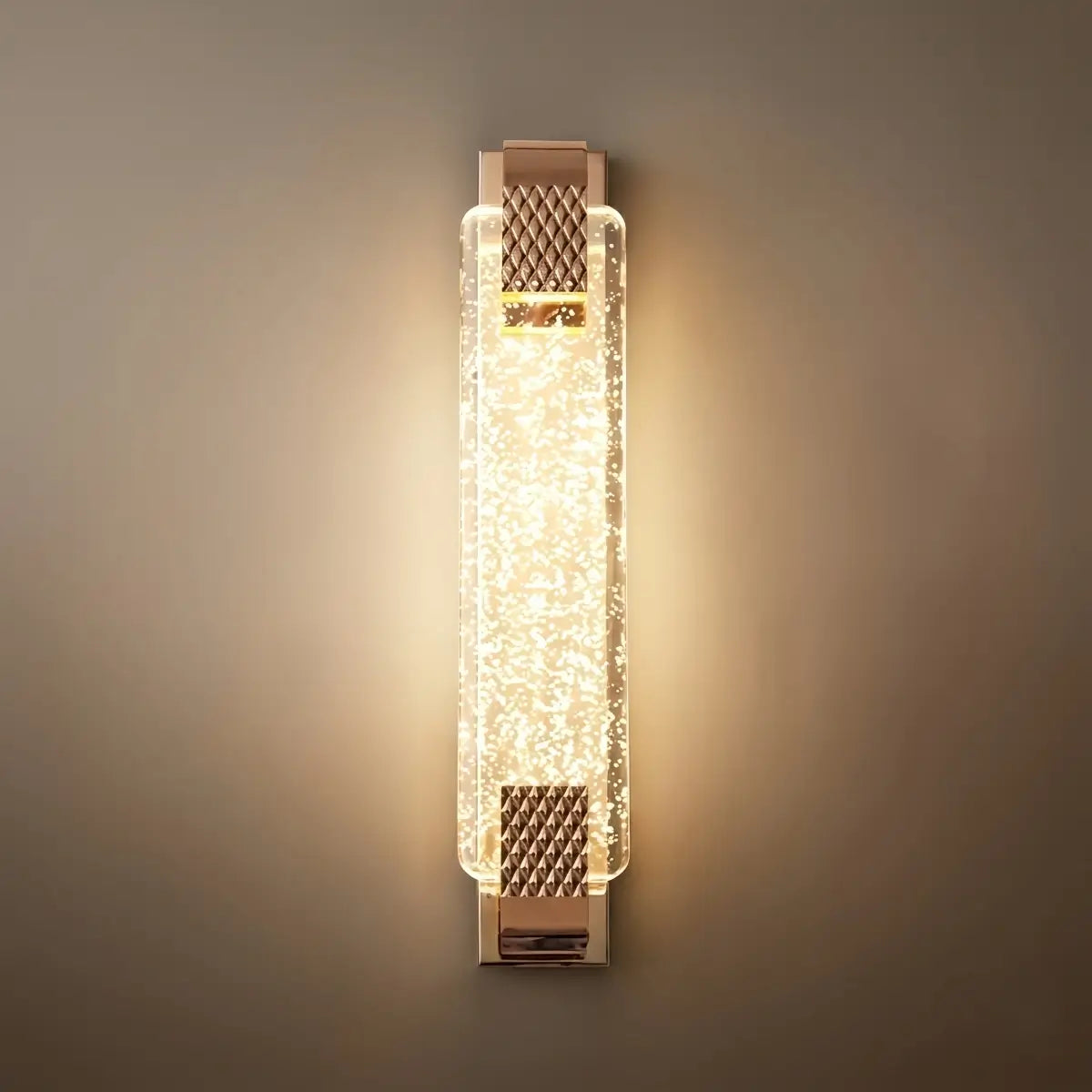 Luxury Wall Lamp – Gold Crystal Rectangular Bedroom