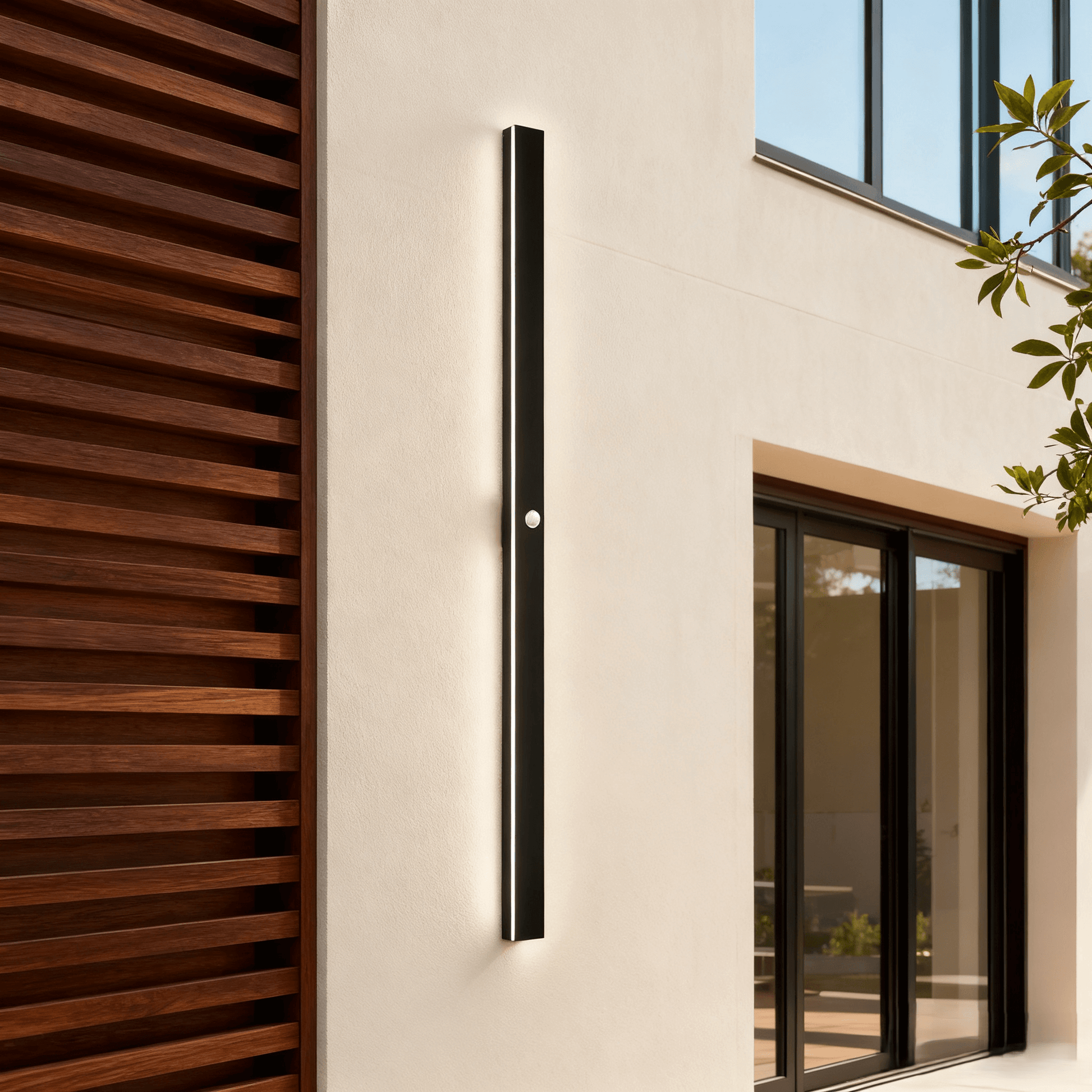Arcato Minimalist Linear Outdoor Wall Lamp with Sensor – Waterproof Light for Garden