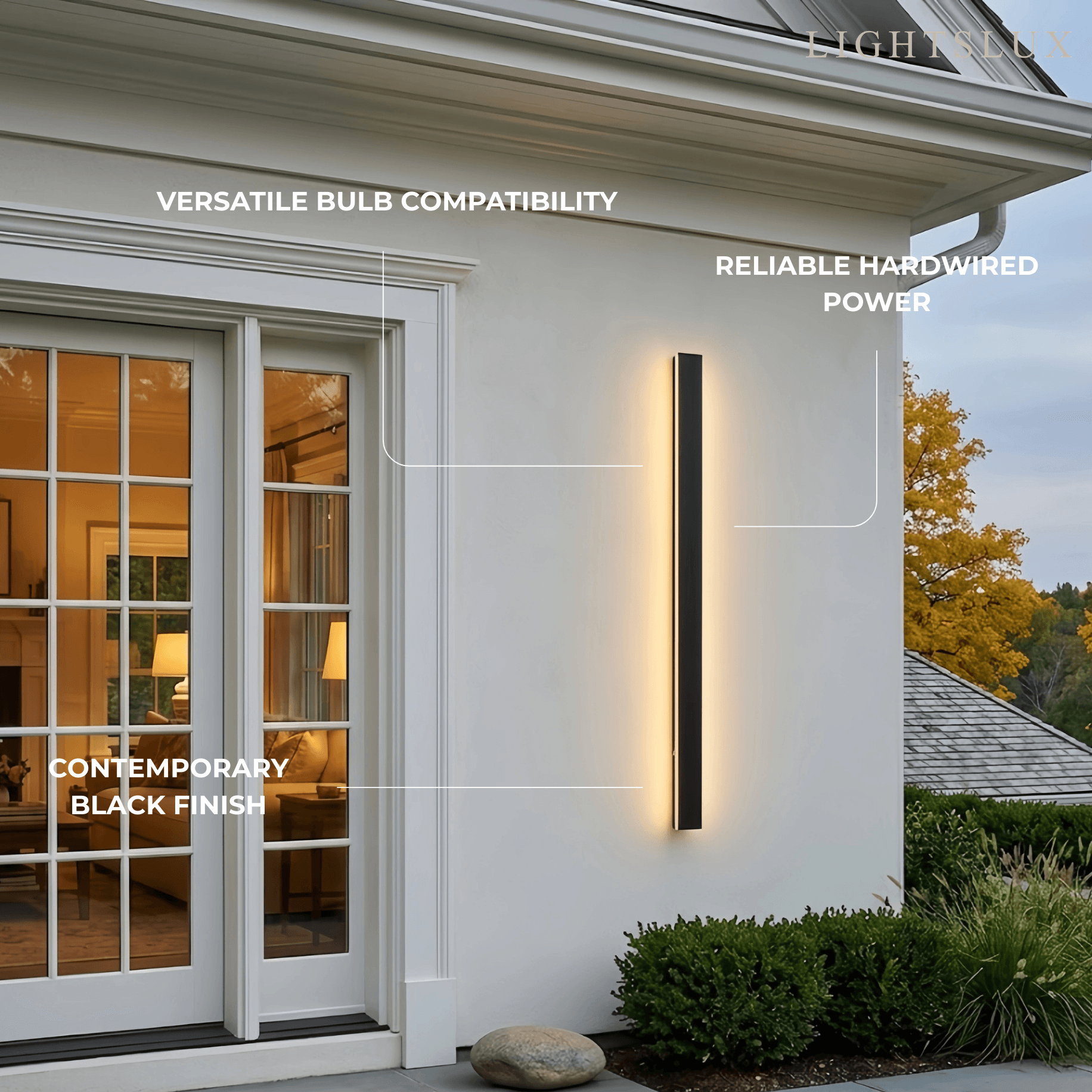 Arcato Minimalist Wall Lamp – Waterproof Linear for Outdoor