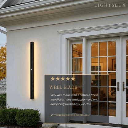 Minimalist Linear Black Outdoor Wall Lamp Sensor