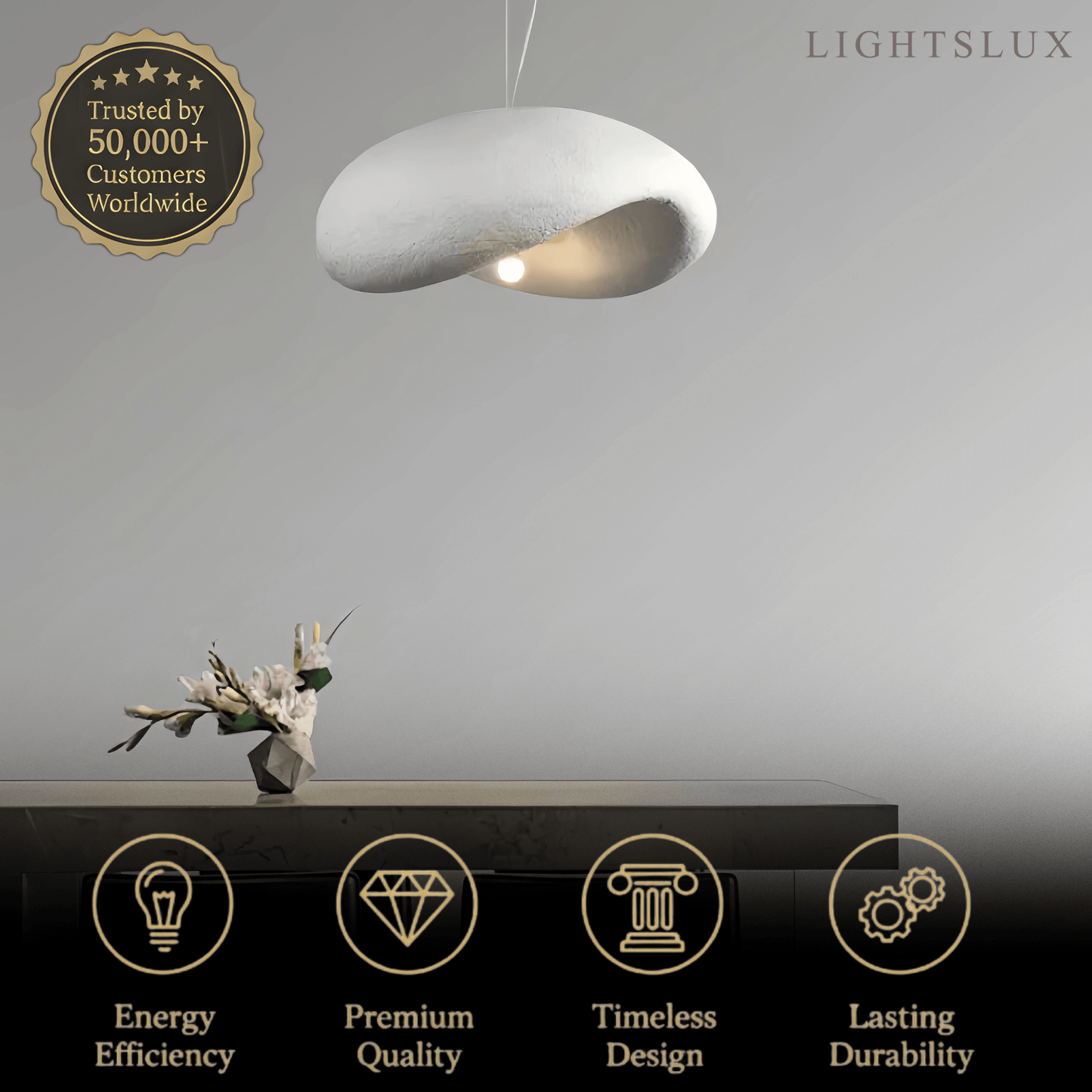 Sandora Modern White Dome Pendant Light