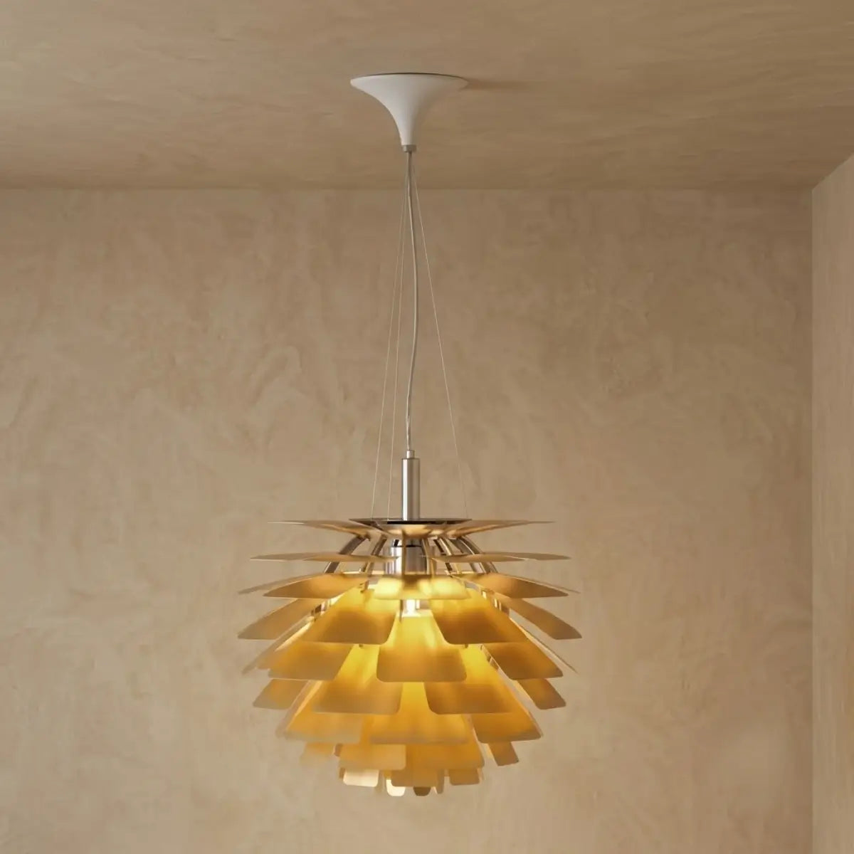 Vivara Nordic Aluminum Pendant Light — Pinecone Design Brass for Dining Room