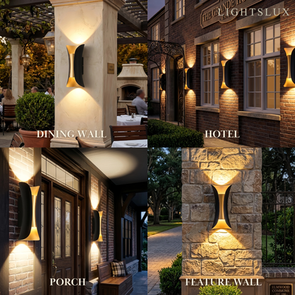 Modern Curved Outdoor Wall Mounted Led Light Dimensionb