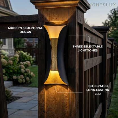 Modern Curved Outdoor Wall Mounted Led Light Dimensionb