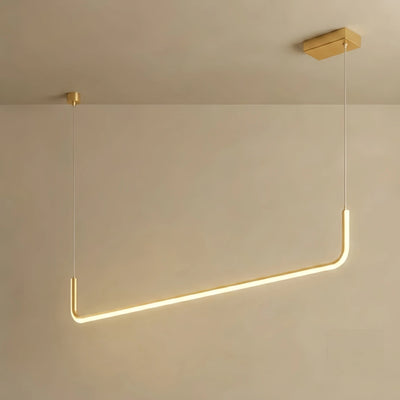  Linear Pendant Light – Gold Metal/Acrylic for Dining Room