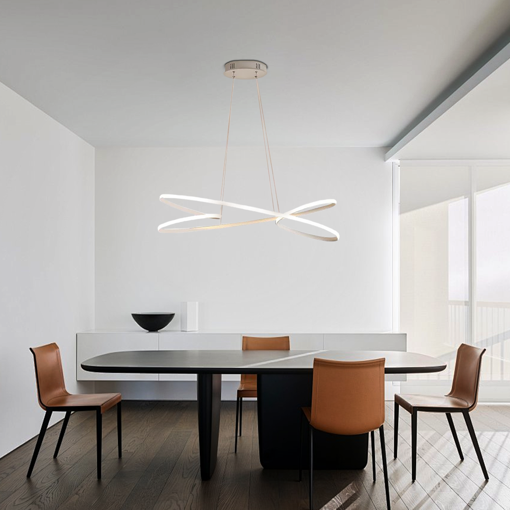 Modern LED Ring Pendant Light — White