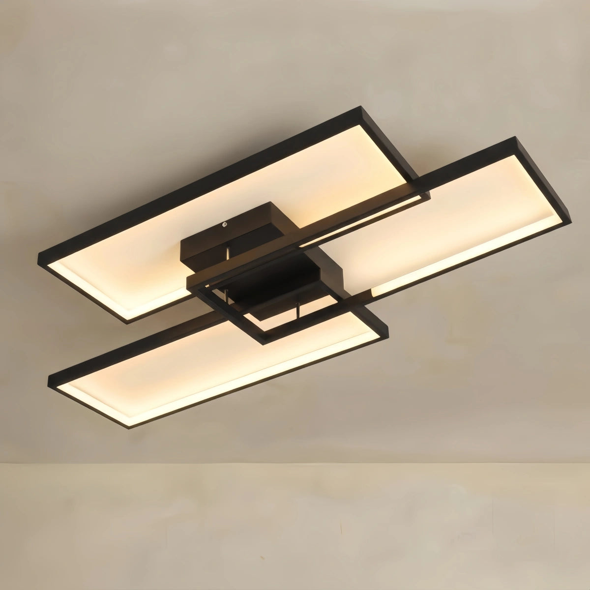 Arcato Modern Dimmable Ceiling Light - Black/Gold Rectangular for Bedroom/Living Room