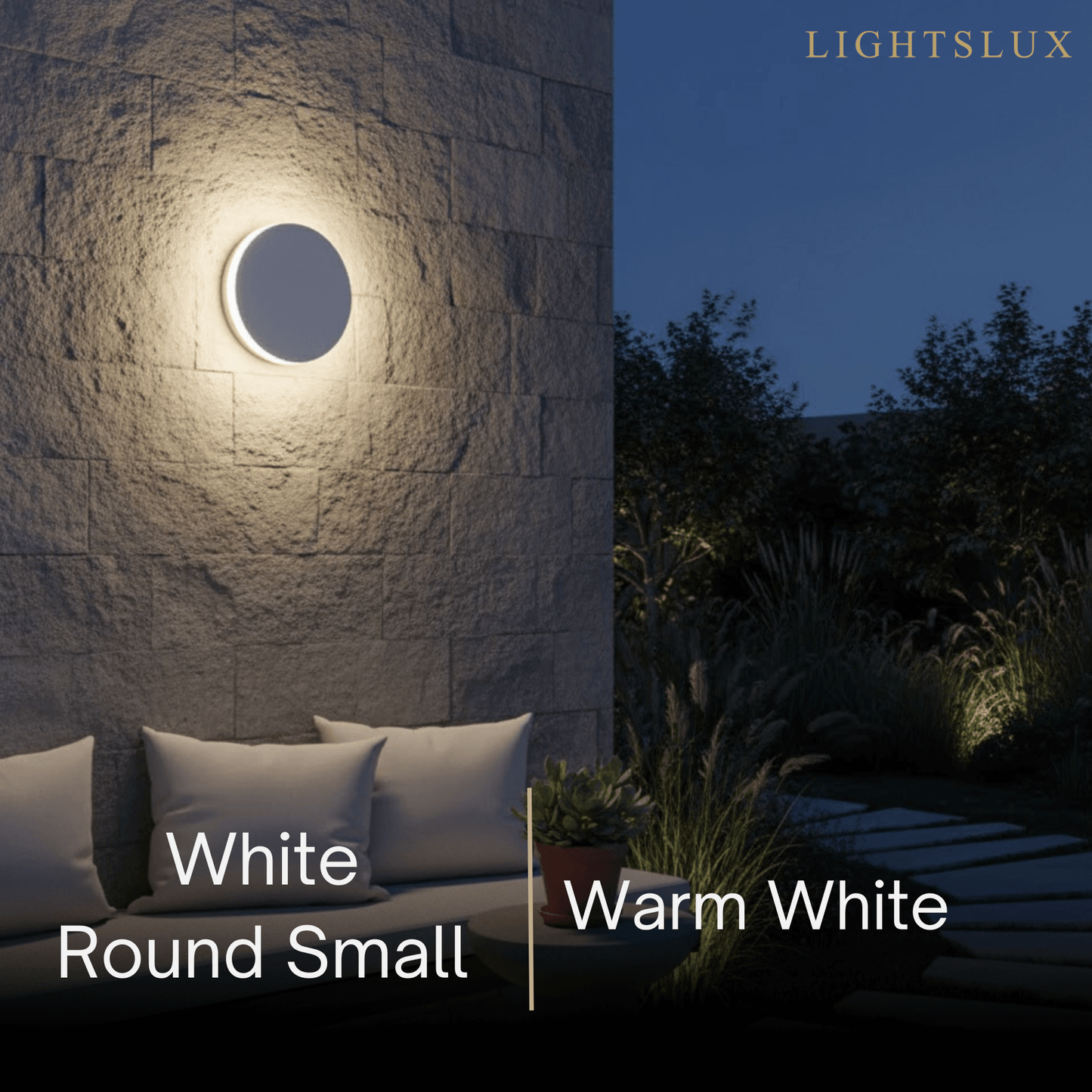 Solara Minimalist LED Outdoor Wall Lamp – Black/White Round/Square Porch Sensor Light