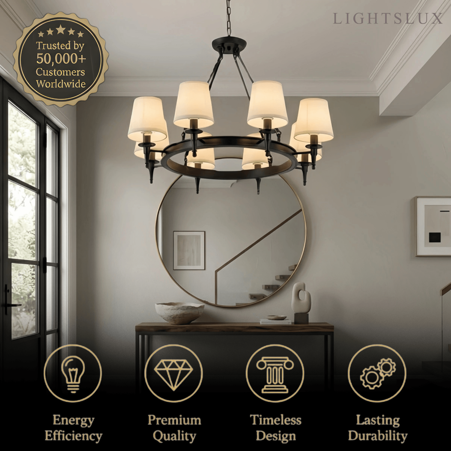 Nebula Vintage Black Chandelier
