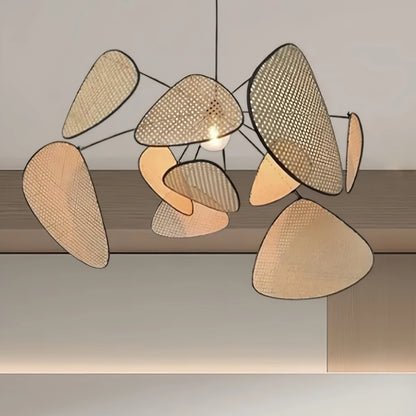 Zenno Art Deco Designer Rattan Chandelier 