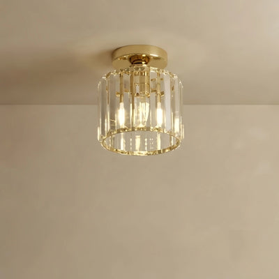 Vetro Modern Ceiling Lamp Metal/Crystal Design in Gold for Bedroom