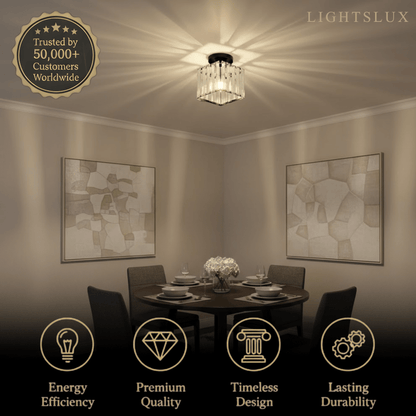 Vetro Modern Ceiling Lamp Metal/Crystal Desig