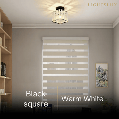 Vetro Modern Ceiling Lamp Metal/Crystal Design in Black/Gold/Silver for Bedroom