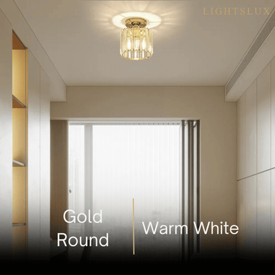 Vetro Modern Ceiling Lamp Metal/Crystal Design in Black/Gold/Silver for Bedroom