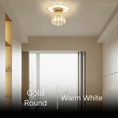 Vetro Modern Ceiling Lamp Metal/Crystal Design in Black/Gold/Silver for Bedroom