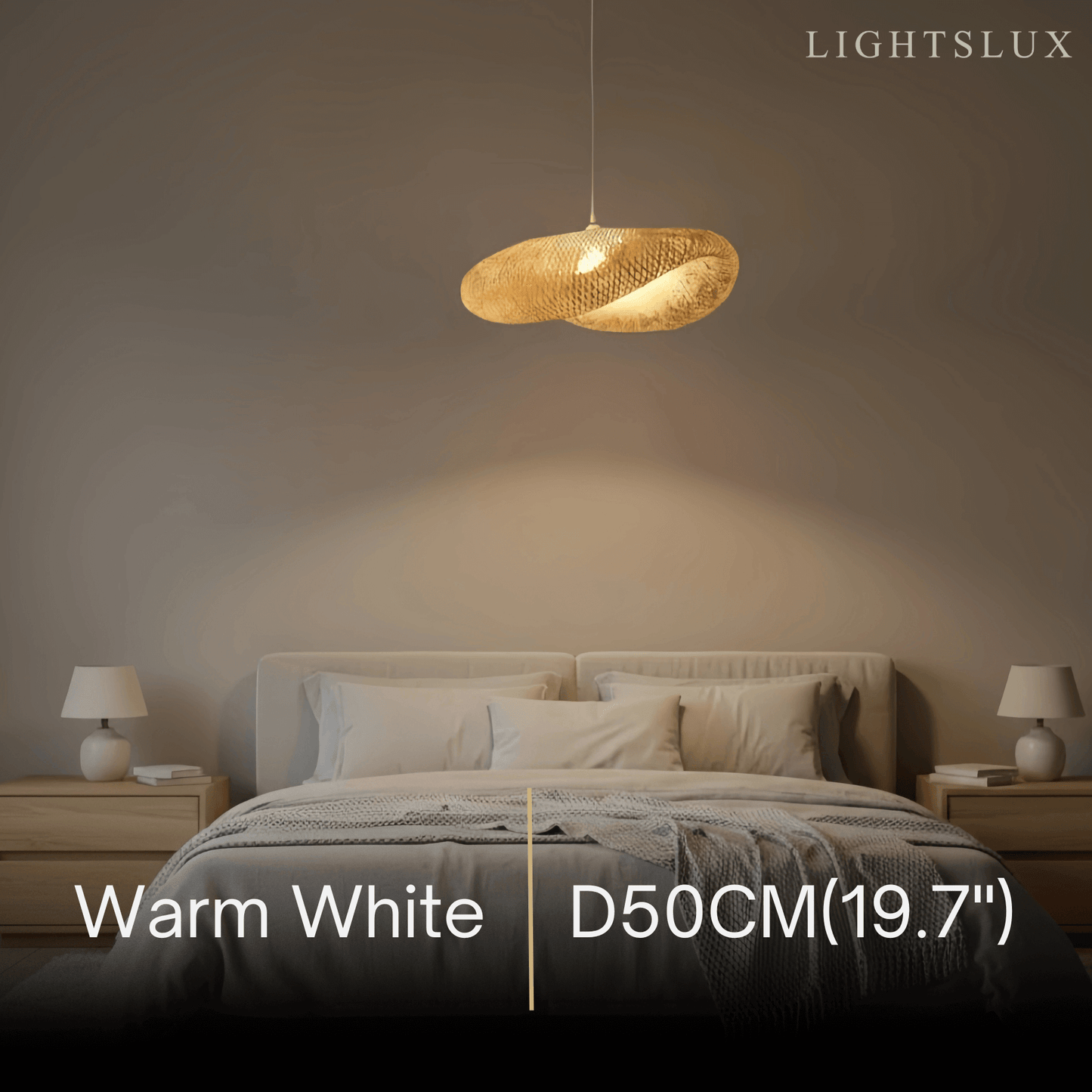 Bamburo Natural Bamboo Pendant Light – Irregular Wood Design for Dining Room