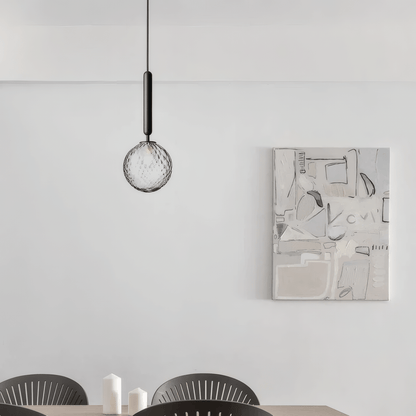 Modern Gold Pendant Light – Globular Glass/Metal Fixture