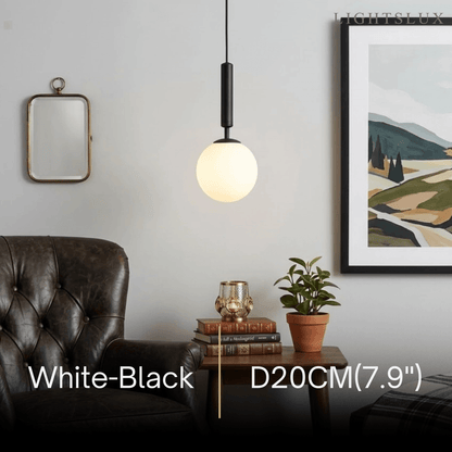 Modern Gold Pendant Light – Globular Glass/Metal Fixture