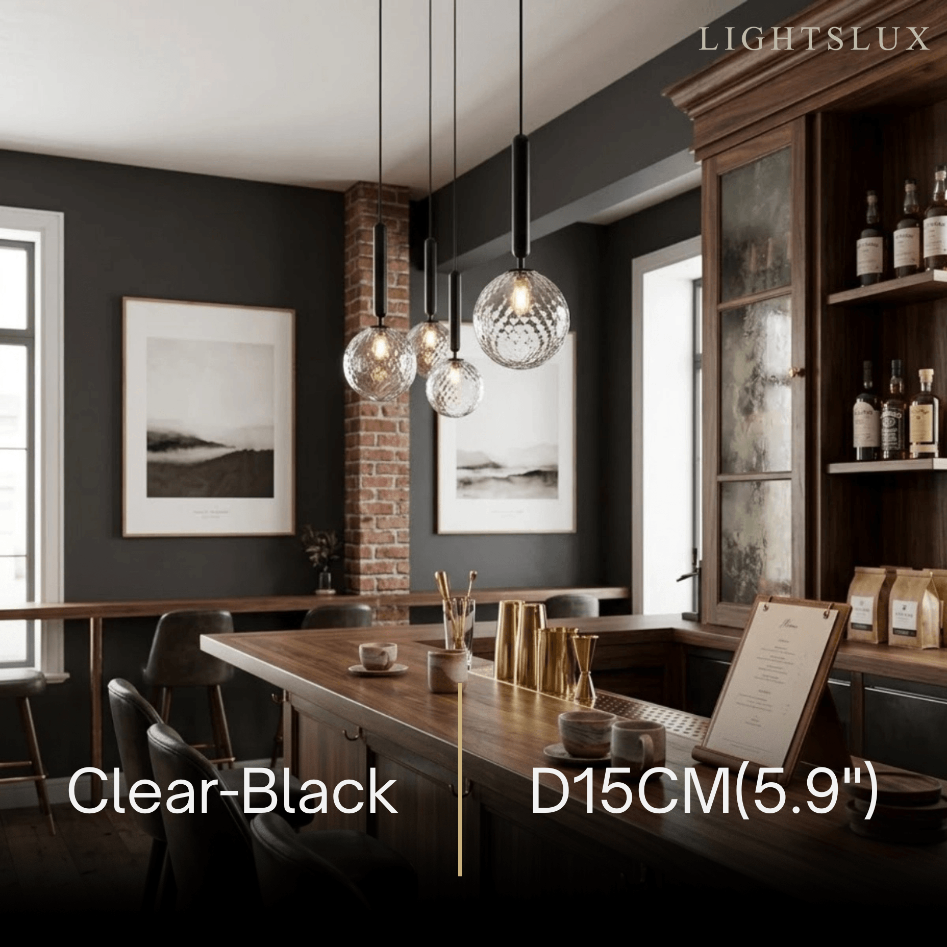 Modern Gold Pendant Light – Globular Glass/Metal Fixture