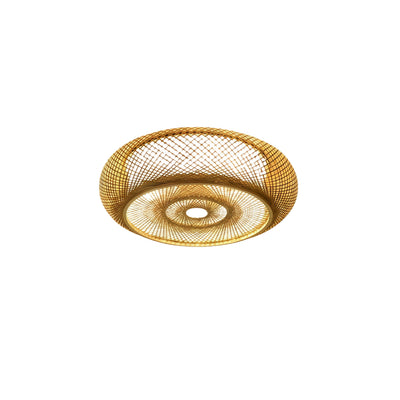 Bamboo Ceiling Light — Round Rattan Woven
