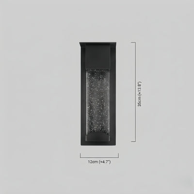 Arcato Modern Rectangle Outdoor Wall Lamp - Black Metal/Acrylic for Patio
