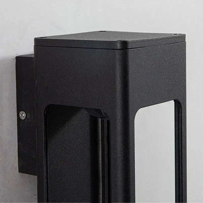 Modern Outdoor Wall Lamp – Metal Lantern with Sensor for Exterio