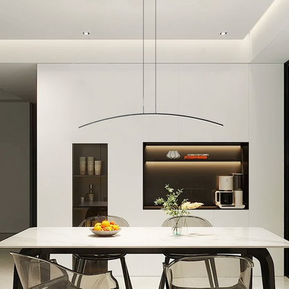  Pendant Light — Black & White Curved Metal for Dining Room