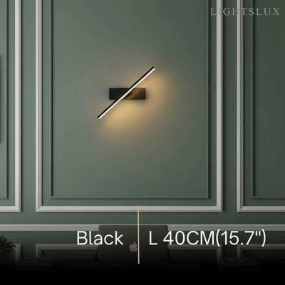 Arcato Modern Linear Wall Lamp – Black/White Metal Fixture for Bedroom
